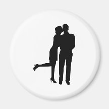 Amor do beijo do casal imãs de geladeira