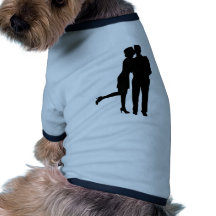 Amor do beijo do casal roupa para cães