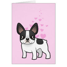 Amor do buldogue francês cartao