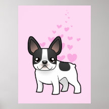 Amor do buldogue francês impressão