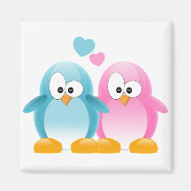 Amor do pinguim ima de geladeira