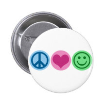 Amor e felicidade da paz boton