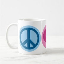 Amor e felicidade da paz canecas