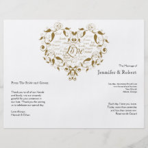 Amor em alguma língua no programa do casamento do  panfleto personalizados