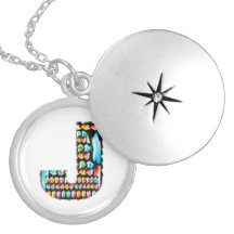 Amor expresso j do jj inicial de Art101 HappyBirth Bijuteria Personalizada