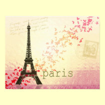 Amor na torre Eiffel de Paris pôsteres