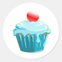 Amor pelo cupcake adesivos redondos