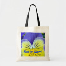 Amor perfeito azul amarelo "mamã super " bolsas para compras