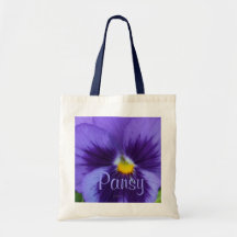 Amor perfeito azul violeta bolsa de lona