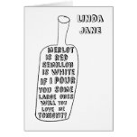 Amor simples personalizado e vinho do divertimento cartões