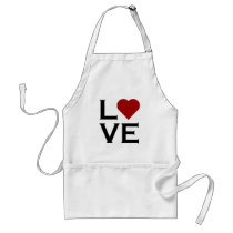 Amor vermelho do coração aventais