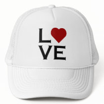 Amor vermelho do coração chapéus