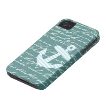 Âncora náutica no capa de iphone 4 da cerceta de t capas de iPhone 4 Case-Mate