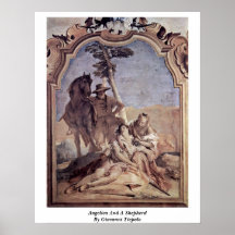Angélica e um pastor por Giovanni Tiepolo Poster
