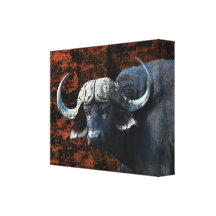 Animais africanos do safari do búfalo impressão de canvas esticada