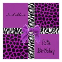 Animal roxo selvagem do 13o aniversário adolescent