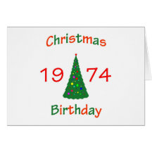 Aniversário 1974 do Natal Cartão