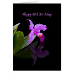 Aniversário, 88th, orquídea no preto cartões