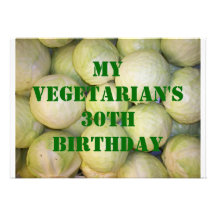 Aniversário 9 de 30 vegetarianos convites