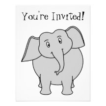 Aniversário cinzento do elefante convite