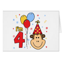 Aniversário da cara do macaco 4o cartoes