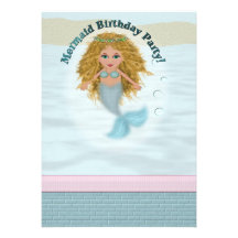 Aniversário da sereia convite personalizado