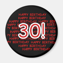 Aniversário de 30 anos feliz imas de geladeira