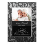Aniversário de casamento do damasco preto e de pra convite personalizado