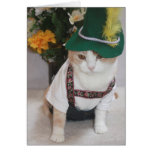 Aniversário engraçado do alemão do gato cartões