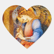 Anjo com uma trombeta adesivo de coração
