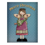 Anjo do Natal com árvore Cartão Postal