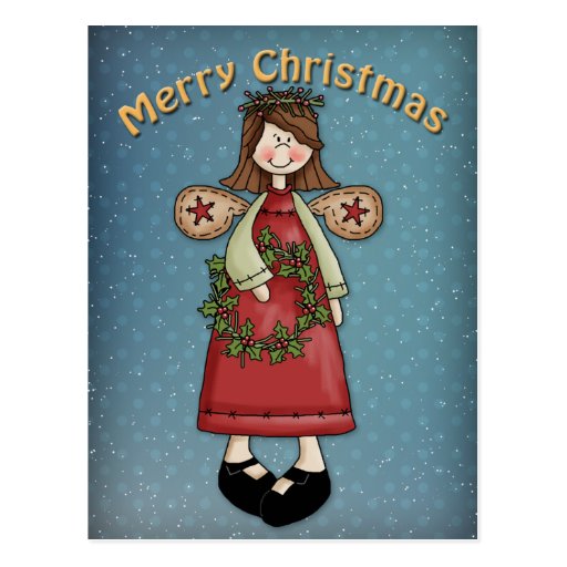 Anjo do Natal com grinalda Cartão Postal