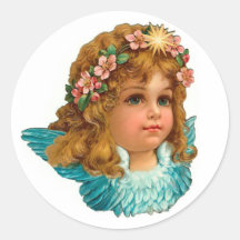 Anjo do Victorian Adesivos Redondos
