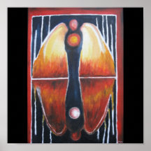 Anjo.  óleo 2004 de 29cm x de 41.5cm na folha das  pôsteres