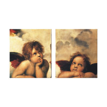 Anjos de Sistine Madonna por Raphael Raffaello Impressão De Canvas Esticadas