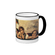 Anjos de Sistine Madonna por Raphael Sanzio Canecas