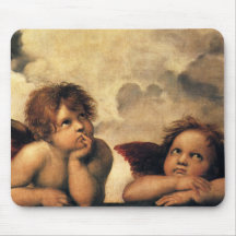 Anjos de Sistine Madonna por Raphael Sanzio Mousepad