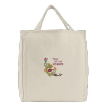 Ano do Totebag bordado dragão Bolsa