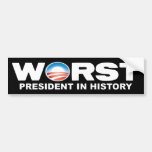 Anti Obama - o presidente o mais mau na história Adesivo