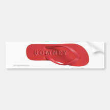 Anti-Romney flip-flop do vermelho da etiqueta Adesivos