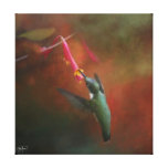 Antigo mestre da pintura a óleo do colibri do rubi impressão de canvas envolvidas