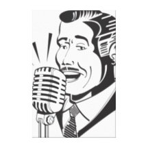 Anunciador de rádio impressão de canvas envolvidas
