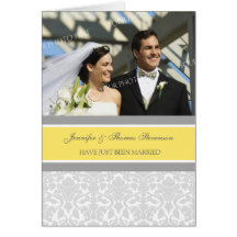 Anúncio cinzento da foto do recem casados do damas cartão