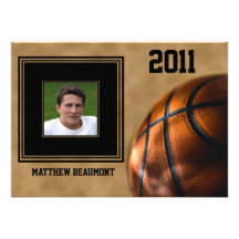Anúncio da graduação do basquetebol convites personalizados