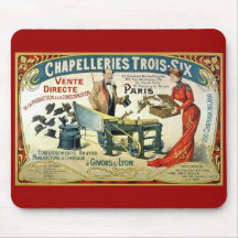 Anúncio francês do vintage - Chapelleries1890 Mousepad