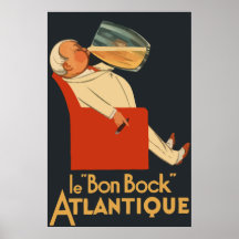 Anúncio francês retro Le Bon Cerveja preta forte d Poster