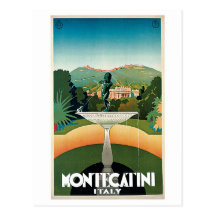 Anúncio italiano do viagem de Montecatini do vinta Cartoes Postais