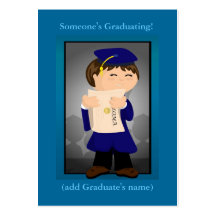 Anúncios graduados do menino cartoes de visita