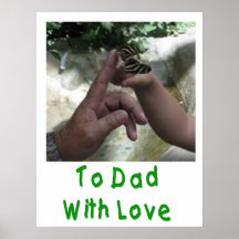 Ao pai com o poster da borboleta do amor