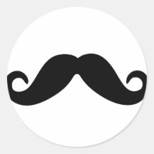 apenas uma etiqueta do bigode adesivo redondo